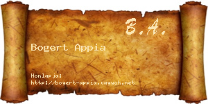 Bogert Appia névjegykártya